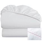 Thomaston Mills T-200 Colored Hem Fitted Sheets With Deep Pocket Full XL 54x80x12 60% Cotton 40% Polyester White With Red Hem 2 Dz Per Case Price Per Dz